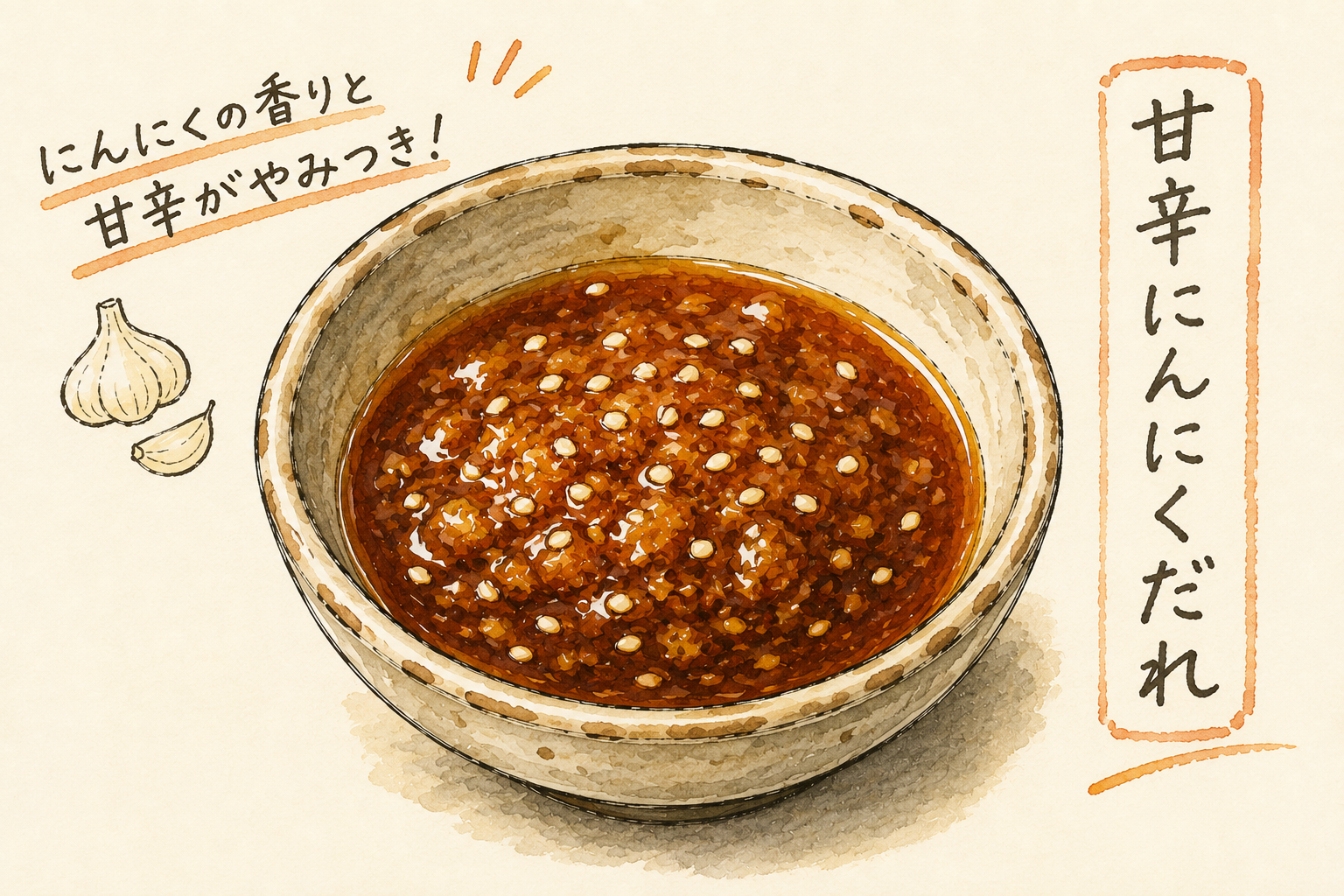 ポン酢風さっぱりだれの手書きイラスト