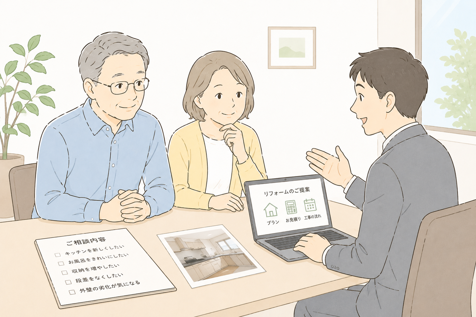 リフォーム会社へ相談するイメージ