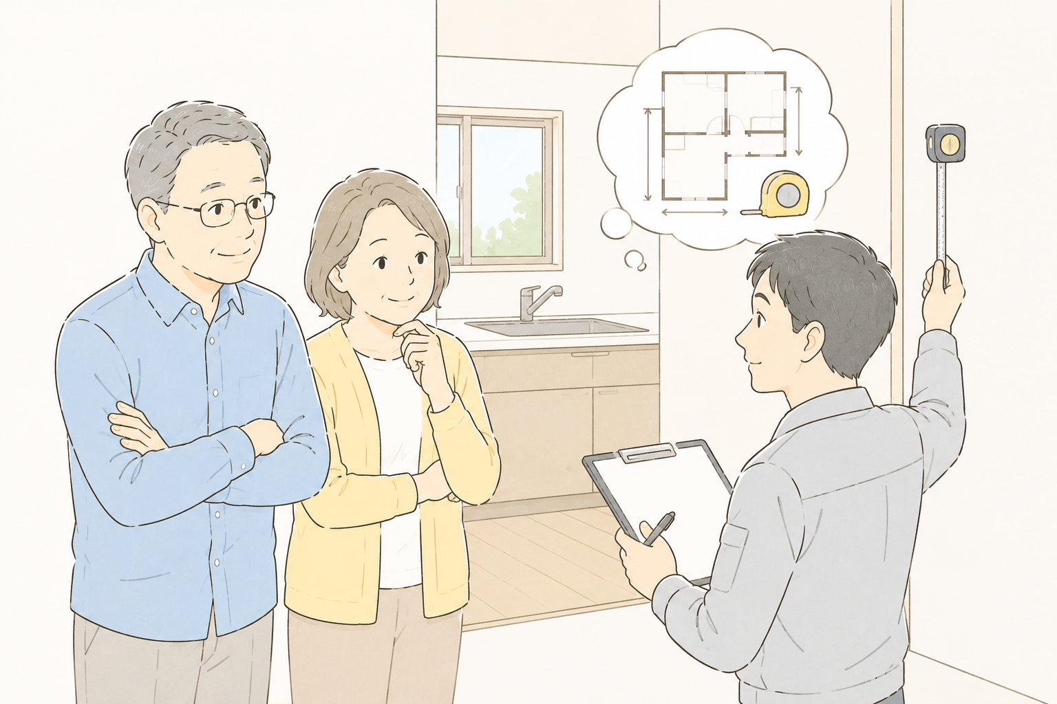リフォームの現地調査を受けるイメージ