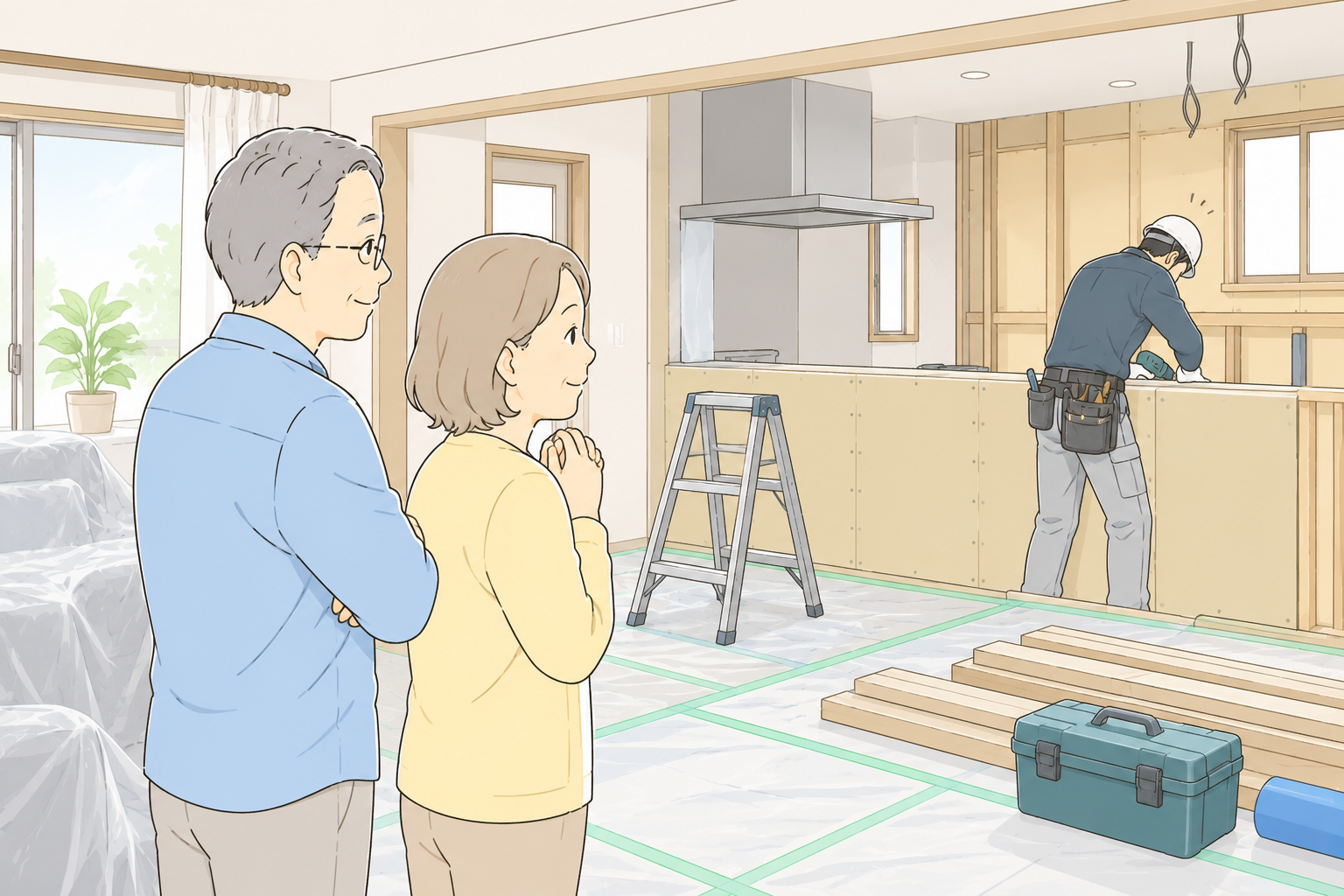住宅のリフォーム工事を行っているイメージ