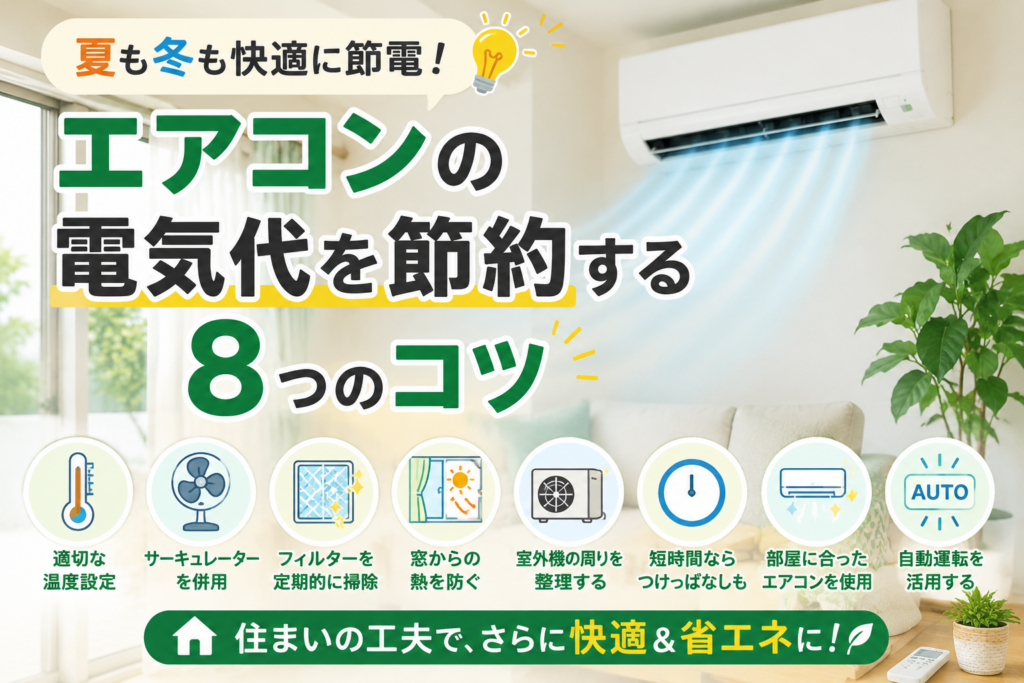 エアコンの電気代を節約する使い方｜夏も冬も快適に節電するコツ