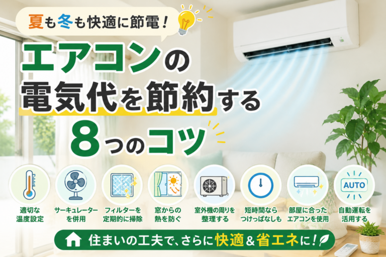 エアコンの電気代を節約する使い方｜夏も冬も快適に節電するコツ