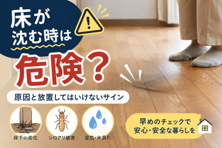 床が沈む時は危険？原因と放置するリスク・修理方法を解説