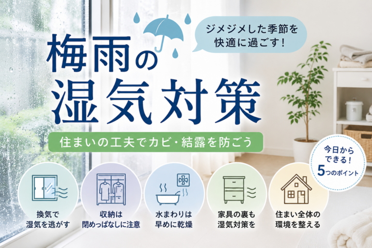 梅雨の湿気対策｜カビ・結露を防ぐ除湿方法と快適な住まいづくり