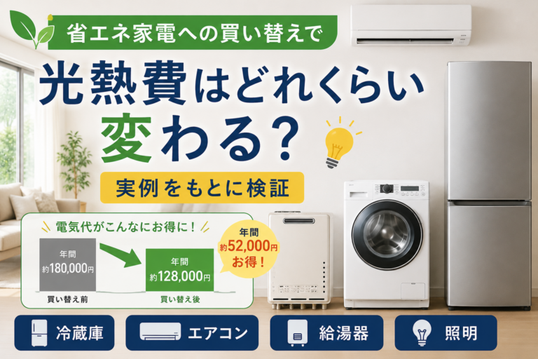 省エネ家電への買い替えで光熱費はどれくらい変わる？実例をもとに検証