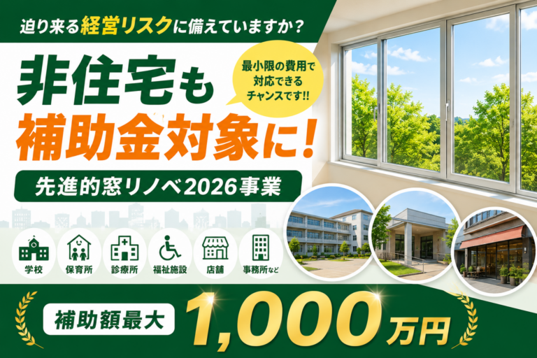 学校・店舗・診療所も対象！先進的窓リノベ2026で非住宅も補助金活用