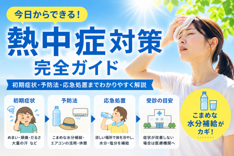 熱中症対策完全ガイド｜初期症状・予防法・応急処置までわかりやすく解説