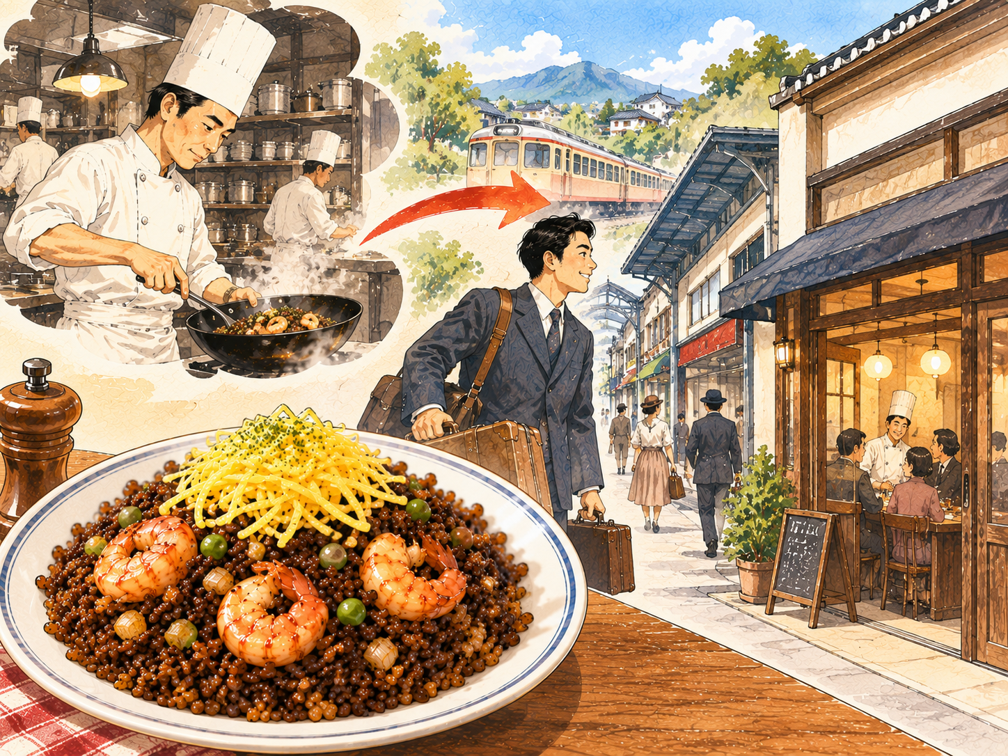 昭和41年の岡山といんでいら開店のイメージ