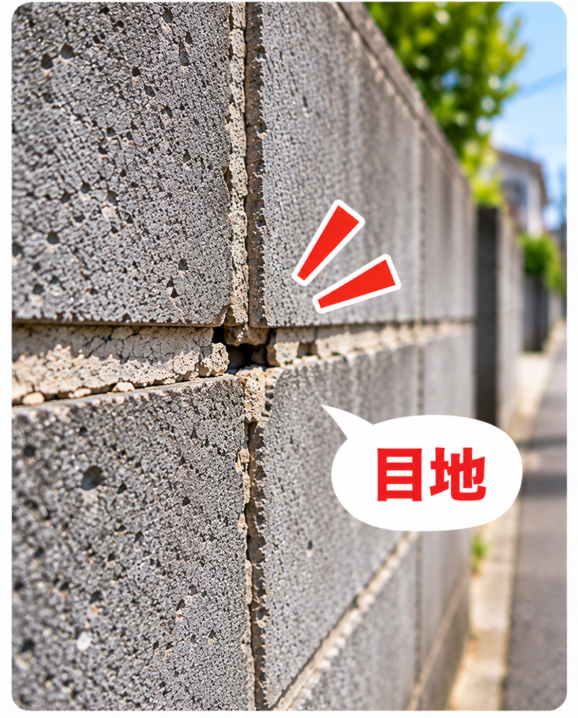 ブロック塀の7つの危険サイン