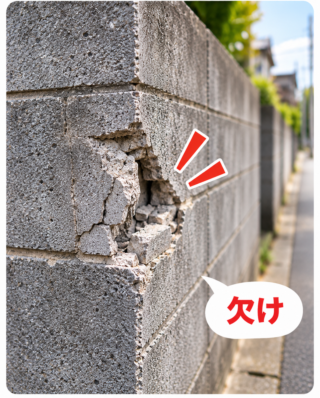 ブロック塀の7つの危険サイン