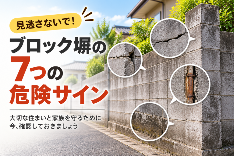 ブロック塀にこんなサインがあったら要注意！倒壊前に確認したい7つの危険サイン