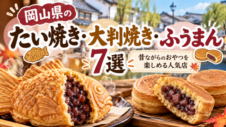 岡山県のたい焼き・大判焼き・ふうまん7選｜昔ながらのおやつを楽しめる人気店